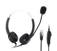 Alomejor Casque de Centre D'appel à Réduction de Bruit, avec Câble de 1,6