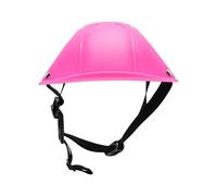 Alomejor Casque de Chien Réglable, Doublure en éponge Douce, Mentonnière Sécurisée avec Trous d'oreille pour Moto en Plein Air, Protection de la Tête de Course pour Chiens (Rose Rouge)