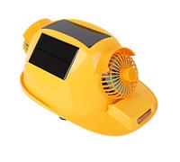 Alomejor Casque de sécurité à Double Ventilateur avec énergie Solaire et Voyant D'avertissement pour Les Travailleurs de la Construction en Fibre de Verre