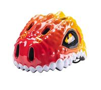 Alomejor Casque de Vélo Réglable pour Enfants avec Motif Dinosaure, Casque de pour Tout-Petits avec Doublure Intérieure Cool, pour Enfants pour Garçons et Filles, Taille 51-54 Cm (Rouge Jaune)
