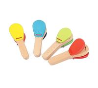 Alomejor Castagnettes à Main en Bois pour Enfants, Matériel de Formation à la Coordination du rythme: Bois de Hêtre