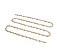 Alomejor Chaîne de Vélo à 12 Vitesses avec une Longue Durée de Vie et un Transfert D'élan Stable, Idéale pour les Victoires de Point de Départ, Matériau en Acier au Carbone Moyen (Or Rose)