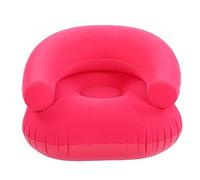Alomejor Chaise Gonflable Douce et Confortable en PVC floqué, Coussin de Siège Moderne, Dossier en Forme de U avec Accoudoirs pour la Maison, Le Bureau, Le Balcon, Les Sièges au Sol (Rose Rouge)