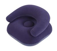 Alomejor Chaise Gonflable Douce et Confortable en PVC floqué, Coussin de Siège Moderne, Dossier en Forme de U avec Accoudoirs pour la Maison, Le Bureau, Le Balcon, Les Sièges au Sol (Bleu Marine)