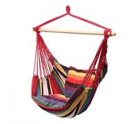 Alomejor Chaise Hamac,Pliable et Rayures colorées,Balançoire D'intérieur,Suspension par Corde Portable for Chambre à Coucher Adultes Enfants espaces détente intérieur