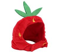 Alomejor Chapeau de fraise mignon et confortable pour animal de compagnie pour Noël, Halloween, fêtes, chapeau réglable pour un usage quotidien, chapeau pour animaux de compagnie pour les fêtes