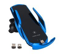 Alomejor Chargeur sans Fil de Voiture, Support de Charge Rapide, Support de Ventilation pour Smartphones, Capteur Intelligent 15 W, Compatible avec Les Appareils et (Blue)