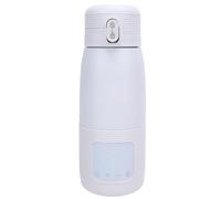 Alomejor Chauffe-lait Portable sans Fil, en Acier Inoxydable, Chauffe-biberon à Piles avec 37-55 ℃ pour les Voyages et les Déplacements en Véhicule (350 ml 4400 mah)