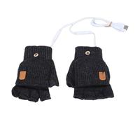 Alomejor Chauffe-Mains Thermique électrique USB sans Doigts pour Hommes et Femmes, Jeux de Ski d'hiver, Matériau en Fiber Acrylique (Gris foncé)