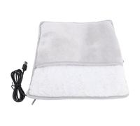 Alomejor Chauffe-Pieds électrique à Chauffage Rapide, en Flanelle Douce, pour la Maison et les Voyages, Coussin Chauffant USB pour Pieds Gris