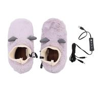 Alomejor Chauffe-pieds électrique USB, Pantoufles Chauffantes en Flanelle de Coton, Chauffage Réglable à 3 Vitesses, Semelle en Caoutchouc, Chaussures à Chaud Rapide pour l'hiver, la Maison, le