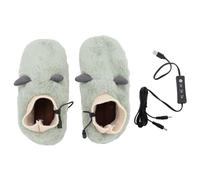 Alomejor Chauffe-pieds électrique USB, Pantoufles Chauffantes en Flanelle de Coton, Chauffage Réglable à 3 Vitesses, Semelle en Caoutchouc, Chaussures à Chaud Rapide pour l'hiver, la Maison, le