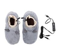 Alomejor Chauffe-pieds électrique USB, Pantoufles Chauffantes en Flanelle de Coton, Chauffage Réglable à 3 Vitesses, Semelle en Caoutchouc, Chaussures à Chaud Rapide pour l'hiver, la Maison, le