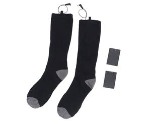 Alomejor Chaussettes Chauffantes électriques Portables, Rechargeables, Lavables, pour Ski, Randonnée, Camping, Taille Unique (Black)