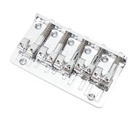 Alomejor Chevalet de Basse à 5 Cordes, Base Moulée Robuste avec 5 Selles Réglables, Construction en Alliage de Zinc pour Remplacement de Guitare Basse électrique à Cordes (SILVER)