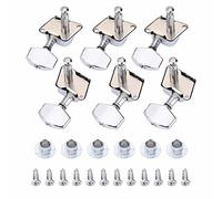 Alomejor Chevilles de Guitare Chromées (3 Droite/3 Gauche) - Mécaniques de Précision pour Guitares Folk, Classique et Manouche - Compatible Cordes Acier ou Nylon - Installation Facile