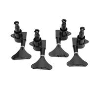Alomejor Chevilles de Réglage de Guitare, 4 Pièces, Clés de Réglage en Acier allié Scellées pour Basse à 4 Cordes, Configuration 2L + 2R, Installation Facile, Trous de Cheville de 9/16 Pouces, Noir