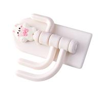 Alomejor Cintre Adhésif Décoratif en Forme D'animal, 3 Crochets sans Poinçon, Porte-Clés Auto-adhésif pour Clés et Serviettes, Matière Plastique Ferme (Lapin nœud papillon)