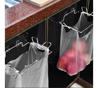 Alomejor Cintre de Sac Poubelle Multifonctionnel en Acier Inoxydable, Design Minimaliste, Support de Sac Poubelle Sous L'évier pour la Cuisine et la Salle de Bain