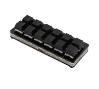 Alomejor Clavier de jeu à 12 touches clavier de jeu USB type C filaire mécanique avec interrupteur rouge pour PC, pour petit ordinateur portable pour travail de bureau, ABS//1 (noir)