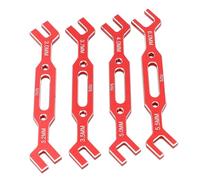 Alomejor Clé de Réglage de Biellette de Direction à Bille RC, Outil de Réparation en Alliage D'aluminium, Ensemble de 4 Pièces pour Voiture RC (Rouge)