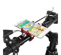 Alomejor Clip de Support de Téléphone pour Guidon de Vélo Réglable en Alliage D'aluminium, Durable pour Une Utilisation de Longue Durée, Applicable pour Vélo Noir (Rouge)