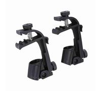 Alomejor Clips de Microphone à Tambour Réglables pour Enregistrement Mains Libres, Noir, 2 Pièces, 5,1x2,7x1,0 Pouces