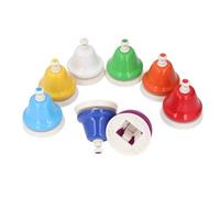 Alomejor Cloches de Bureau, Ensemble de Cloches Diatoniques Colorées à 8 Notes avec 17 Recueils de Chansons et Cartes Flash Musicales pour Enfants en Bas âge, Apprentissage de la Musique