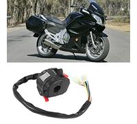 Alomejor Commande de Commutateur de Guidon de Moto Commutateur de Guidon Noir pour de 22 Mm avec 11 Faisceaux de Câbles Bouton de Klaxon de Clignotant de Faisceau Haut et Bas pour les Cavaliers