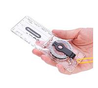 Alomejor Compass Acrylique Portable avec échelles de Cartographie | Construction légère et durable, Imperméable, Idéal pour les activités de plein air, Livré avec un cordon