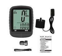 Alomejor Compteur de Vitesse de Vélo sans Fil 24 Fonctions, Réveil Automatique, Rétro-éclairage, Compteur Kilométrique de Cycle ABS pour Les Amateurs de Vélo (585 Noir Filaire)