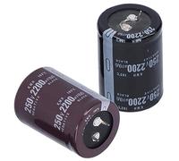 Alomejor Condensateur Cylindrique 250V 2200μF 35x50mm | Coque en aluminium, optimale pour les équipements audio, installation facile