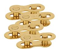 Alomejor Connecteur de Chaîne de Vélos en Acier doré pour une Chaîne à 11 Vitesses, Outil D'installation, 4 Paires pour les Paires de Vélos de Montagne et de Route Pas Requise (GOLD)