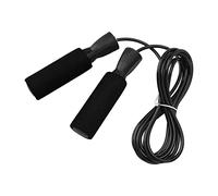 Alomejor Corde à Sauter en Fil D'acier, Corde à Sauter Réglable pour Hommes, Femmes et Enfants avec Doubles Roulements et Poignées en Mousse à Mémoire de Forme Souple (BLACK)