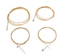 Alomejor Cordes de Basse Acoustique 4 Cordes de Remplacement, avec Embouts Billes pour Guitare Basse Acoustique, Son Chaud et équilibré en Laiton
