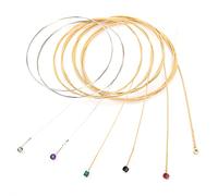Alomejor Cordes de Guitare Acoustique, Noyau en Acier, Alliage de Bronze Phosphoreux, Têtes de Perles Colorées, Parfaites pour les Débutants et les Joueurs Acoustiques