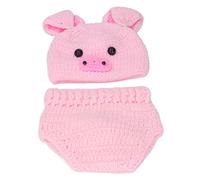 Alomejor Costumes de bébé, Accessoires de Photographie en Fil de Laine, Costumes D'Halloween Confortables et au Design Animal pour les Séances Photo des Nouveau-nés (PINK)