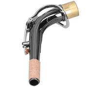 Alomejor Coude pour Saxophone Alto, Manche de Saxophone Alto en Laiton nickelé Noir, Joint étanche en Liège Naturel, 18 X 2 X 8 Cm, pour la Pratique et la Performance des Joueurs de