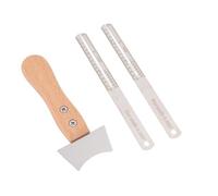 Alomejor Coupe-scie à Frette de Guitare en Acier Inoxydable, Poignée en Bois Fret Cleaning Bridge Slot Scraper Repair Tool, avec des Règles pour l'instrument de Musique de Basse Acoustique