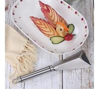 Alomejor Coupeur de Sculpture de Fruits en Acier Inoxydable, Outils Durables de Forme Triangulaire pour la Décoration de Plateau de Bricolage (chiffre)