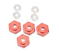 Alomejor Coupleur Hexagonal RC, Adaptateur de Moyeu Hexagonal de Roue en Alliage D'aluminium de 12 Mm à 17 Mm avec Conception Hexagonale, pour Voitures 1/10 RC (Rouge)