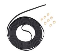Alomejor Courroie de Distribution de 2 Mm avec Boucle en Cuivre, Haute Résistance et Durable pour Imprimantes 3D RepRap Prusa Ender 16,4 Pieds en Fibre de Verre Néoprène