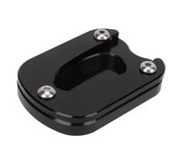 Alomejor Coussin de Béquille de Moto CNC 6063 en Alliage d'aluminium Plaque de Support Latérale Contact de Pied Plus Large Résistant à la Rouille Installation Facile pour les Coureurs Enfield (BLACK)