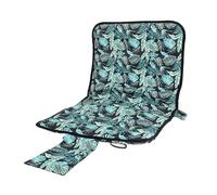Alomejor Coussin de Siège de Stade Chauffant Extérieur 3 Niveaux de Chauffage Coussin de Siège Chauffant alimenté par USB pour Le Camping Résistant à l'eau pour Chaises de Plage Fleur Noire Verte