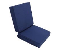 Alomejor Coussins de Chaise de Patio Carrés, Ensemble de Coussins de Siège D'extérieur en Coton PP Doux pour canapé de Jardin avec Sangles de Poignée (Bleu foncé)