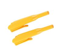 Alomejor Couvercle de Crayon de Charpentier 2 Pièces, Couvercles de Marqueurs de Trous Profonds à Long Nez Durables avec Clip pour Outils de Travail du Bois (YELLOW)