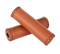 Alomejor Couvercles de Guidon en Cuir Artificiel Rétro pour VTT et Vélo de Route - Accessoires Poignées de Vélo Confortables et Durables Brun