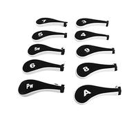 Alomejor Couvre-tête en Fer de Golf, Ensemble de 10 Pièces Durables avec Fermeture éclair, Couvre-tête de Protection pour Club de Golf, Matériau en Néoprène pour la Plupart des Clubs (White)
