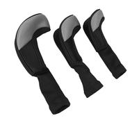 Alomejor Couvre-têtes de Club de Golf, 3 Pièces, Housses de Protection à Col Long en Respirante en Nylon avec Conception élastique pour Bois de Golf, Hommes et Femmes (Grey)