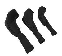 Alomejor Couvre-têtes de Club de Golf, 3 Pièces, Housses de Protection à Col Long en Respirante en Nylon avec Conception élastique pour Bois de Golf, Hommes et Femmes (Black)